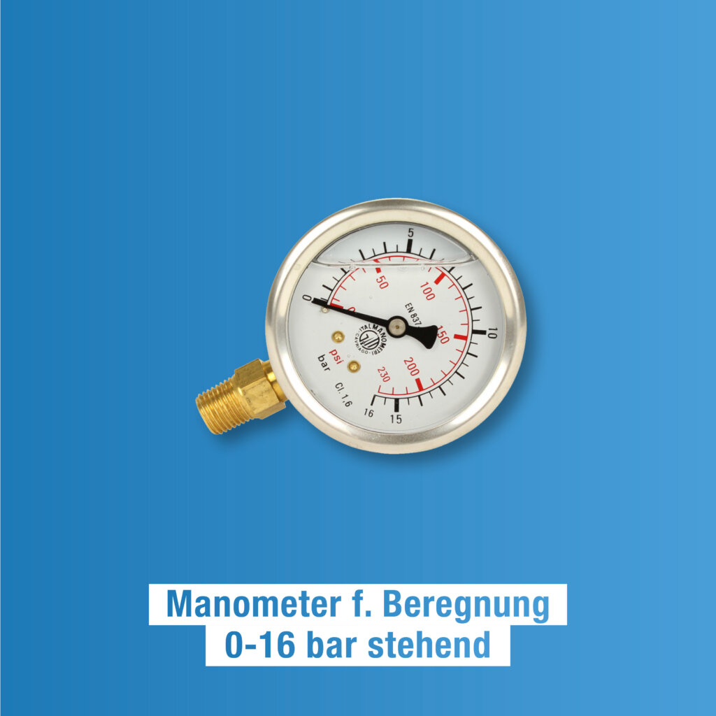 Manometer für Beregnung 0-16 bar stehend